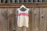 STITCHED EMBROIDERED DRESS PINK & BLUE AGE 1-3